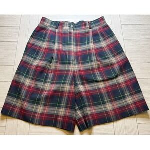 Talbots‎ Vintage 90s Plaid Bermuda Shorts Flannel Cotton Academia Sz 8 Preppy